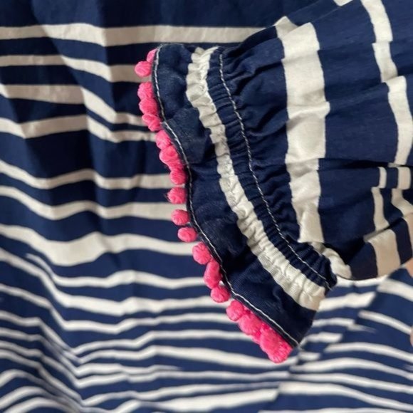 Mini Boden Girls Zebra Animal Print Dress, Navy w/ Hot Pink Details Sz 11-12 - Picture 2 of 15